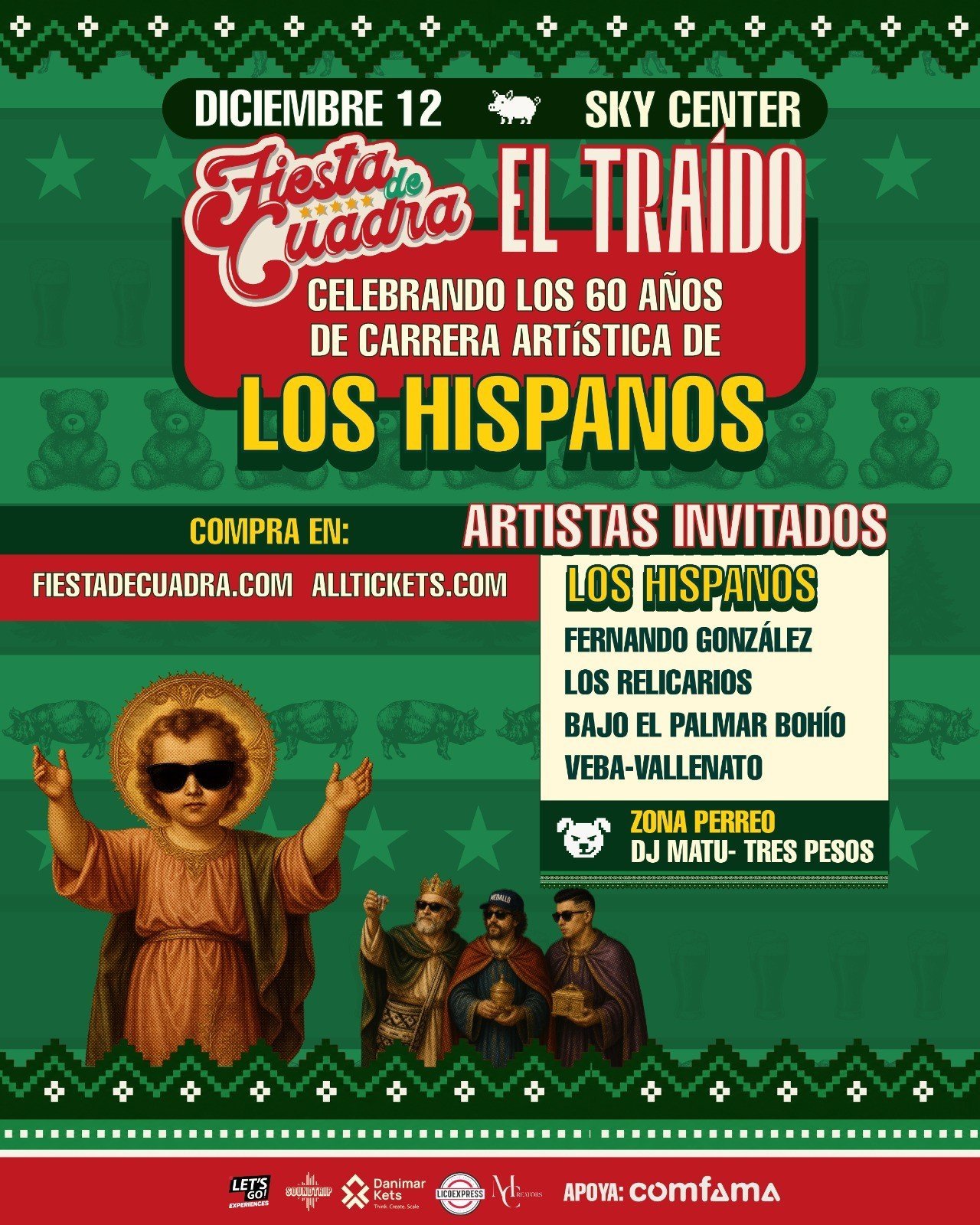 Afiche de Fiesta de Cuadra El Traído