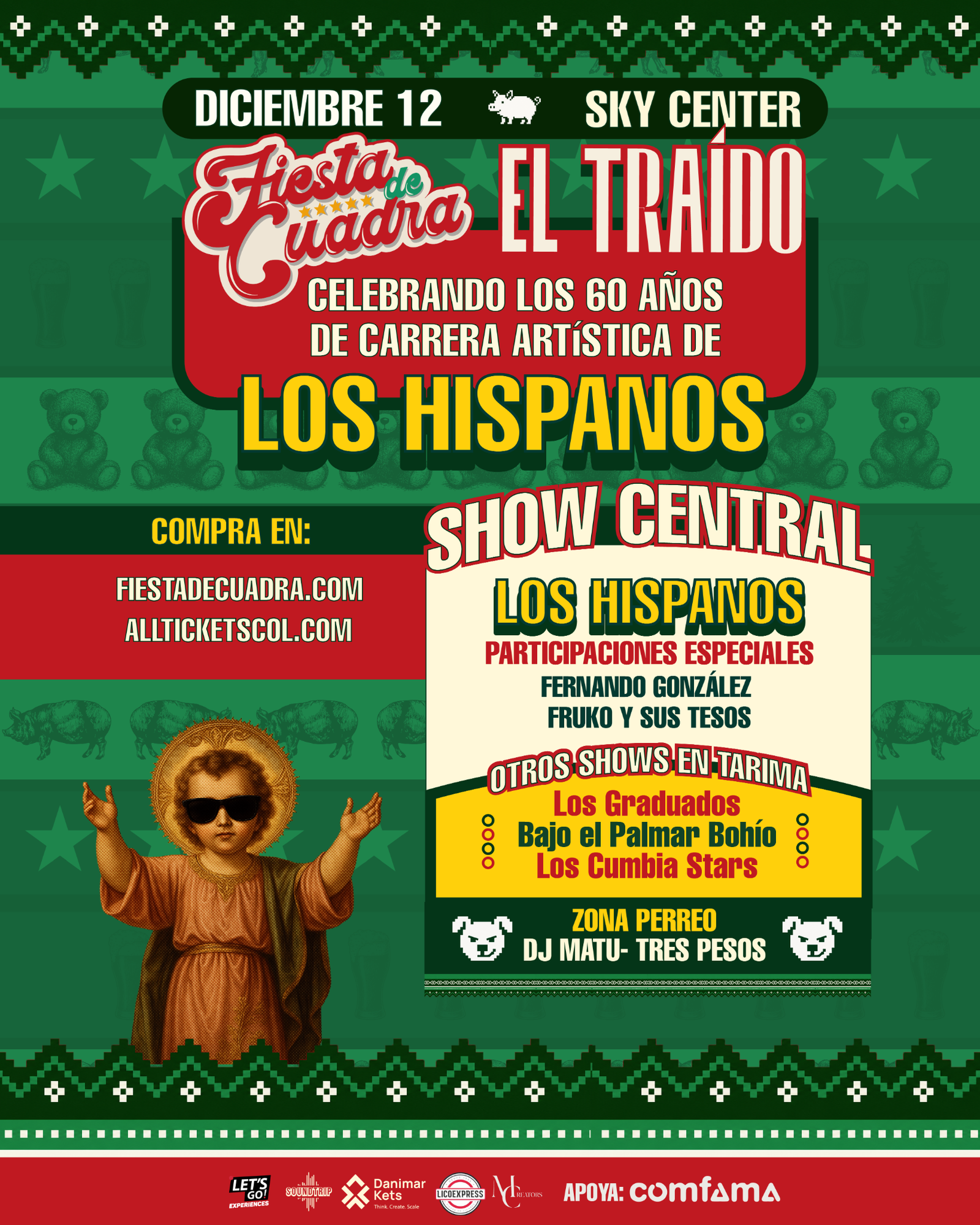 Afiche oficial de Fiesta de Cuadra El Traído