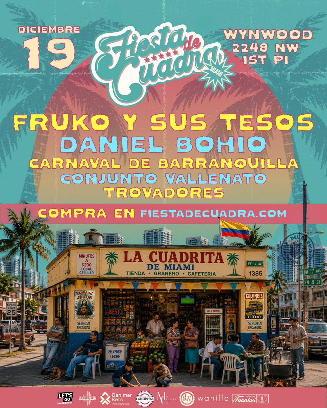 Afiche oficial de Fiesta de Cuadra Miami